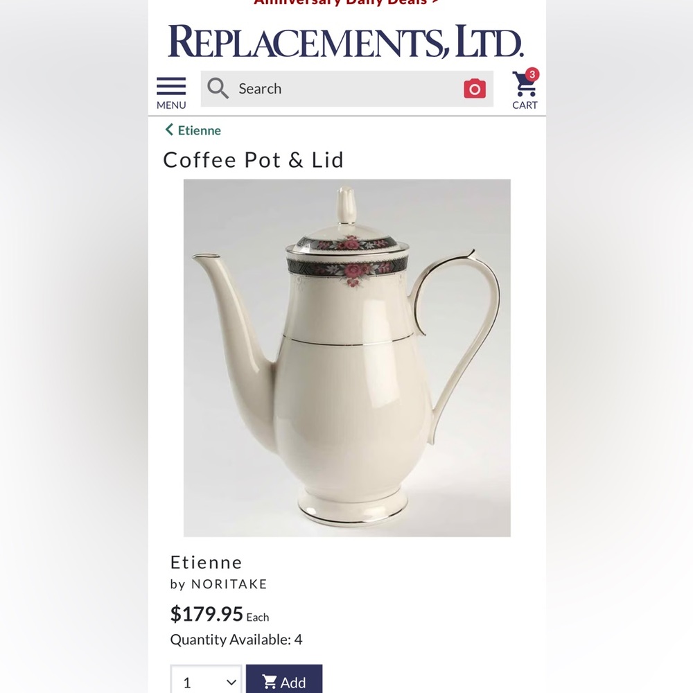 Like new  Noritake Etienne White Porcelain Coffee Pot with lid 10.5” 5 cups